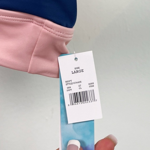 NWT Beach Betty Colorblock Bikini Top Navy Pink - Picture 3 of 6